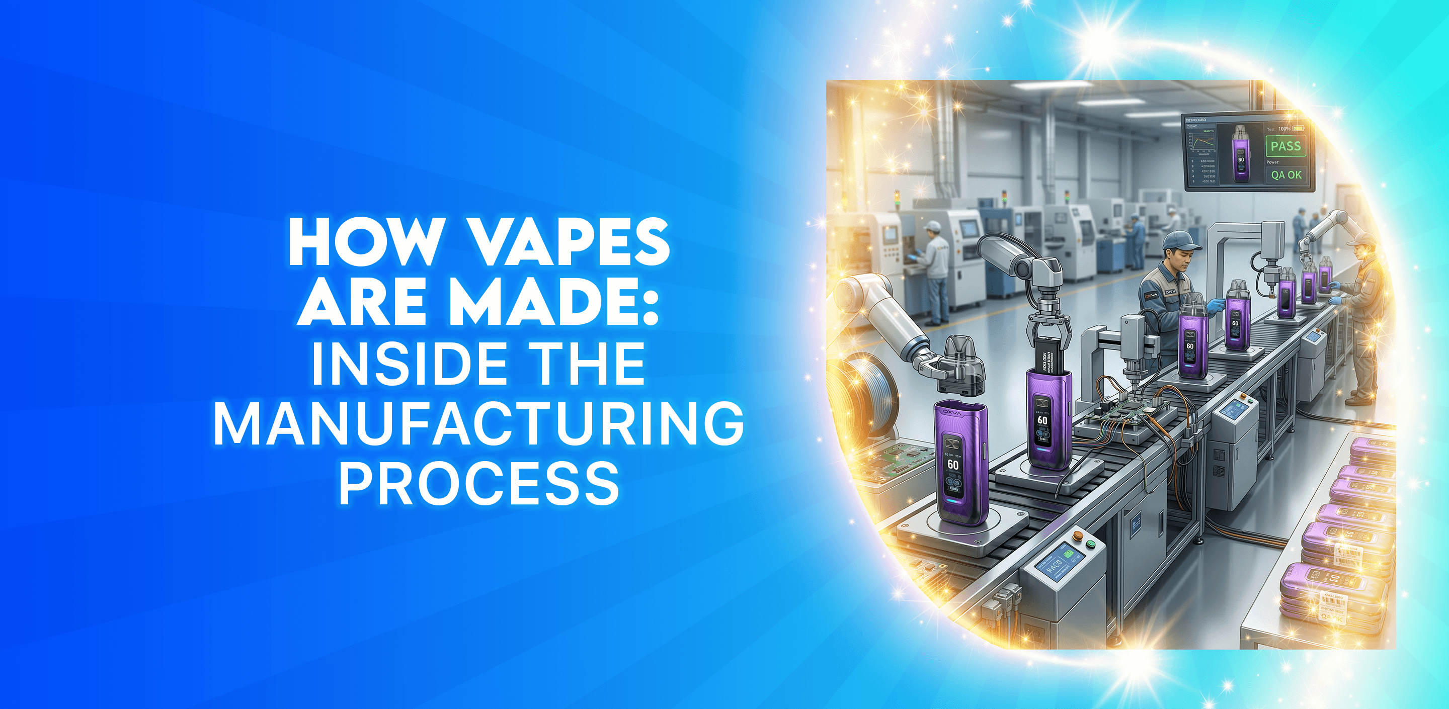vape bar manufacturing How Vapes Are Made: Inside the Process (UK Guide 2026) – Tablites Store Couleur:Vision (translucide foncé) Multiple Styles clear diamond raz flavor