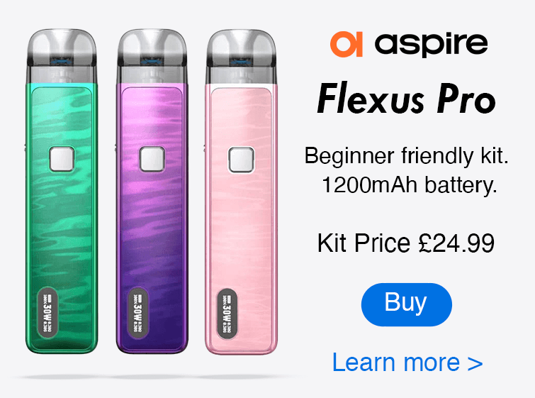 Aspire Flexus Pro - Beginner friendly kit, 1200mah battery, £24.99