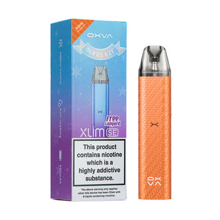 Orange CF Oxva Xlim SE Bonus Kit Electronic Cigarette Device and Box