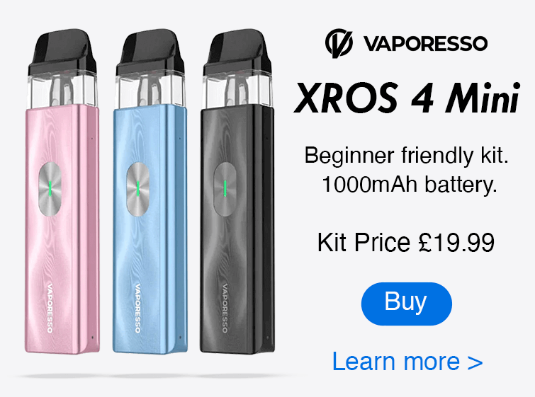 Vaporesso XROS 4 Mini - Kit Price £19.99 - buy here