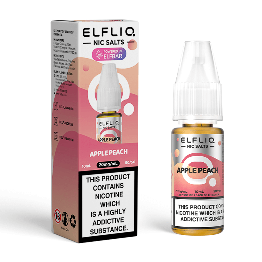 Elfliq Apple Peach Nic Salt E-Liquid by Elf Bar - Tablites Elfliq Apple Peach Nic Salt E-Liquid by Elf Bar - Tablites