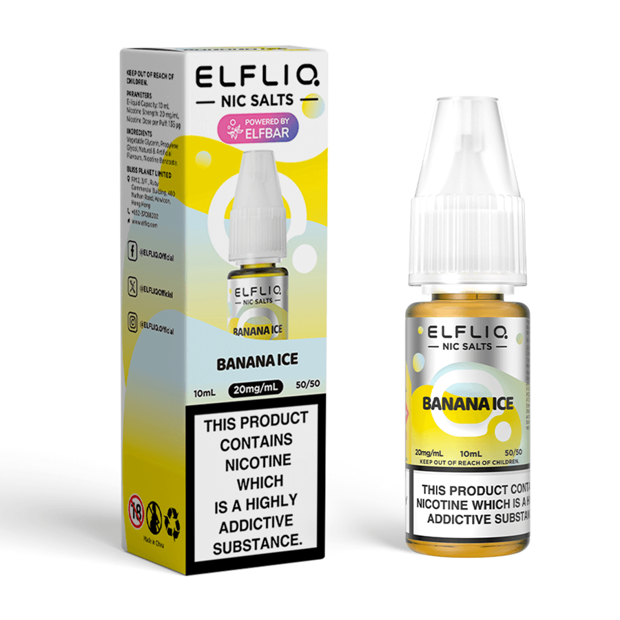 Elfliq Banana Ice Nic Salt E-Liquid by Elf Bar - Tablites Elfliq Banana Ice Nic Salt E-Liquid by Elf Bar - Tablites