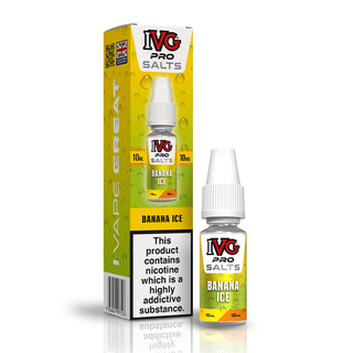 IVG Pro Salts Banana Ice 10ml nic salt e-liquid bottle and box
