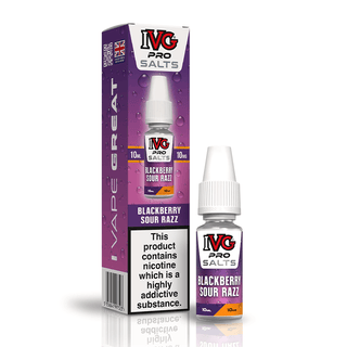 IVG Pro Salts Blackberry Sour Razz 10ml nic salt e-liquid bottle and box