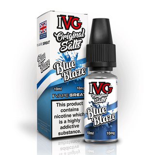 IVG Original Salts Blue Blaze 10ml nic salt e-liquid bottle and box