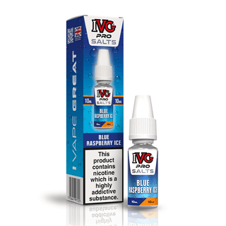 IVG Pro Salts Blue Raspberry Ice 10ml nic salt e-liquid bottle and box