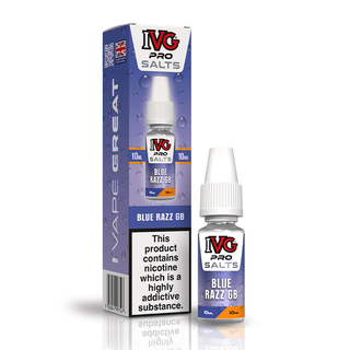 IVG Pro Salts Blue Razz GB 10ml nic salt e-liquid bottle and box