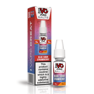 IVG Pro Salts Blue Sour Strawberry 10ml nic salt e-liquid bottle and box