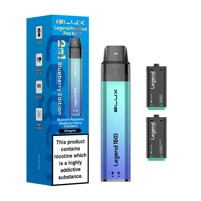 Elux Legend 1500 Prefilled Vape Kit Blueberry Edition