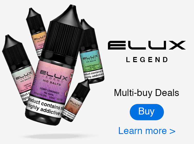ELUX Legend Nic Salts Banner featuring premium vape juice