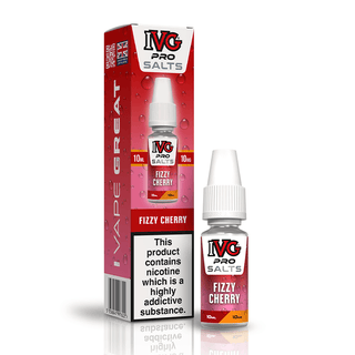 IVG Pro Salts Fizzy Cherry 10ml nic salt e-liquid bottle and box