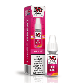 IVG Pro Salts Hub Blast 10ml nic salt e-liquid bottle and box