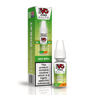 IVG Pro Salts Juicy Apple 10ml nic salt e-liquid bottle and box