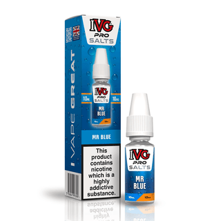 IVG Pro Salts Mr Blue 10ml nic salt e-liquid bottle and box