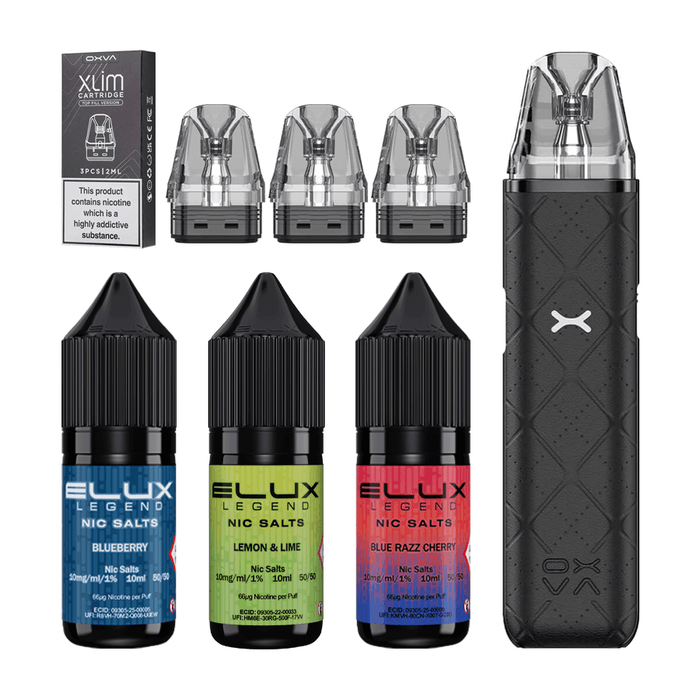 Oxva Xlim Go Bundle Deal with 3 E-Liquids and a Pack of 3 Xlim Pods