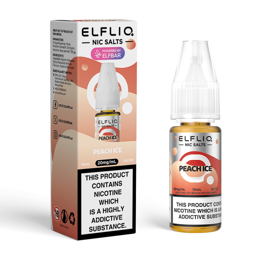Peach Ice Elfliq Vape Juice by Elf Bar - from 3 Tablites Peach Ice Elfliq Vape Juice by Elf Bar - from 3 Tablites