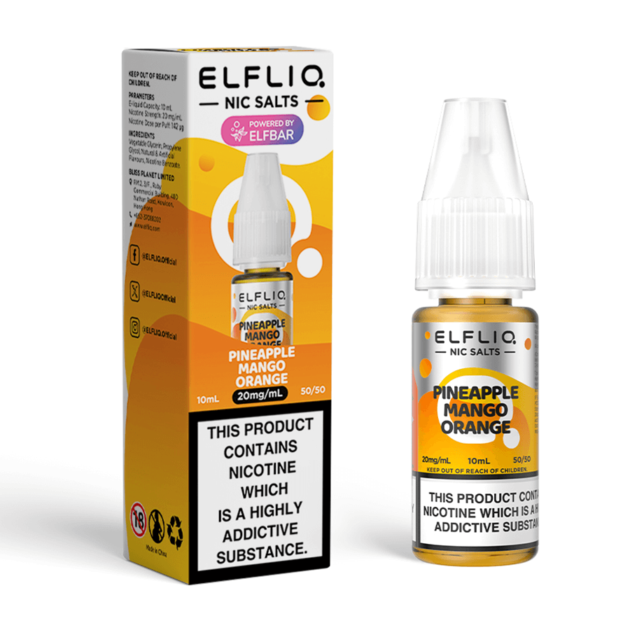 Pineapple Mango Orange Elfliq Nic Salt Vape Juice by Elf Bar