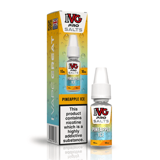 IVG Pro Salts Pineapple Ice 10ml nic salt e-liquid bottle and box