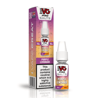 IVG Pro Salts Purple Lemonade 10ml nic salt e-liquid bottle and box