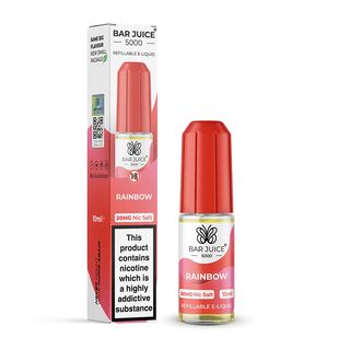 Rainbow Nic Salt E-Liquid 10ml by Bar Juice - bottle and box