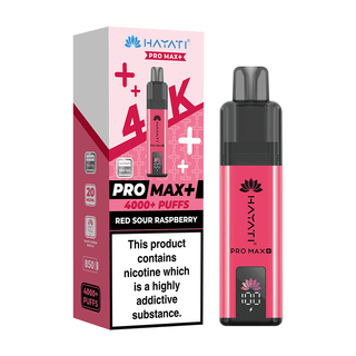 Red Sour Raspberry Hayati Pro Max+ 4K Prefilled Pod Vape Kit
