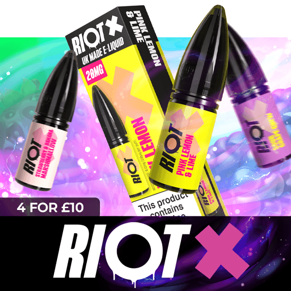 Riot X E-Liquid 4 For £10 Mobile Banner