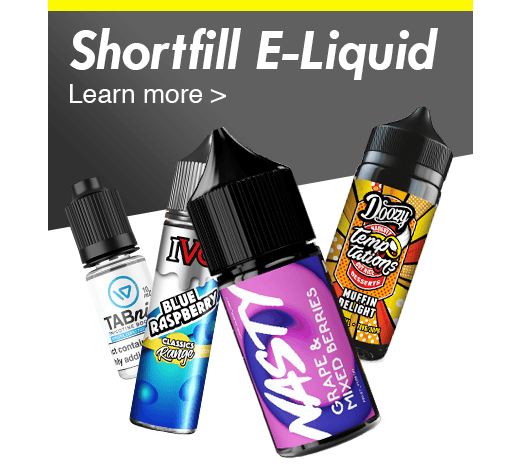Shortfill E-Liquid Learn More Banner