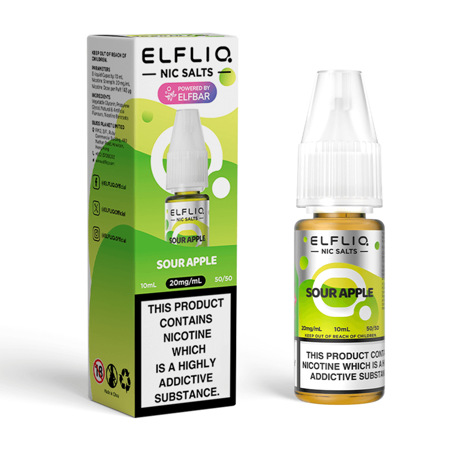 Sour Apple Elfliq Vape Juice | Elf Bar | Tablites Sour Apple Elfliq Vape Juice | Elf Bar | Tablites