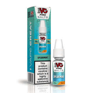 IVG Pro Salts Spearmint 10ml nic salt e-liquid bottle and box