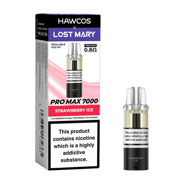 Strawberry Ice Hawcos x Lost Mary Pro Max 7000 Prefilled Pods