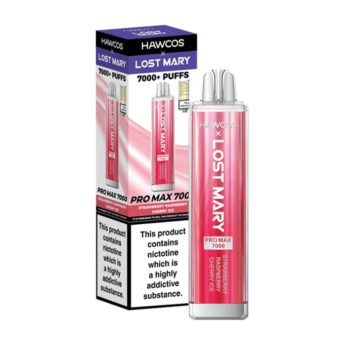 Strawberry Raspberry Cherry Ice Pro Max 7000 by Hawcos x Lost Mary