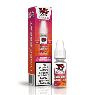 IVG Pro Salts Strawberry Raspberry Cherry 10ml nic salt e-liquid bottle and box