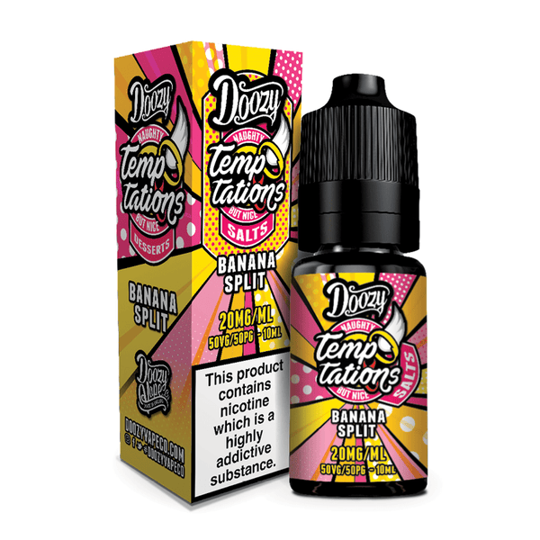 banana split disposable vape Banana Split Disposable Vape Banana Split Temptations Nic Salt E-Liquid by Doozy Vape Earth Friendly Pac Bar 30K Disposable Flavor:Tropical rainbow bast