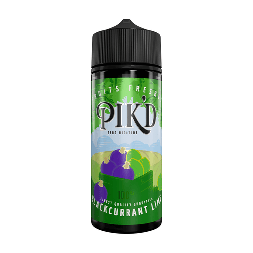 Blackcurrant and Lime Short Fill Vape Juice by Pik'd 100ml - TABlites