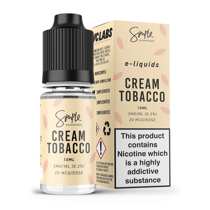 Cream Tobacco E-Liquid by Simple Essentials 50/50 10ml - TABlites
