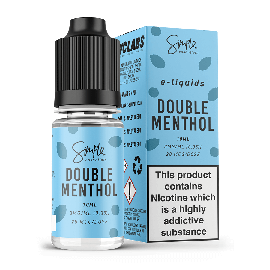 Double Menthol E-Liquid by Simple Essentials 50/50 10ml — TABlites