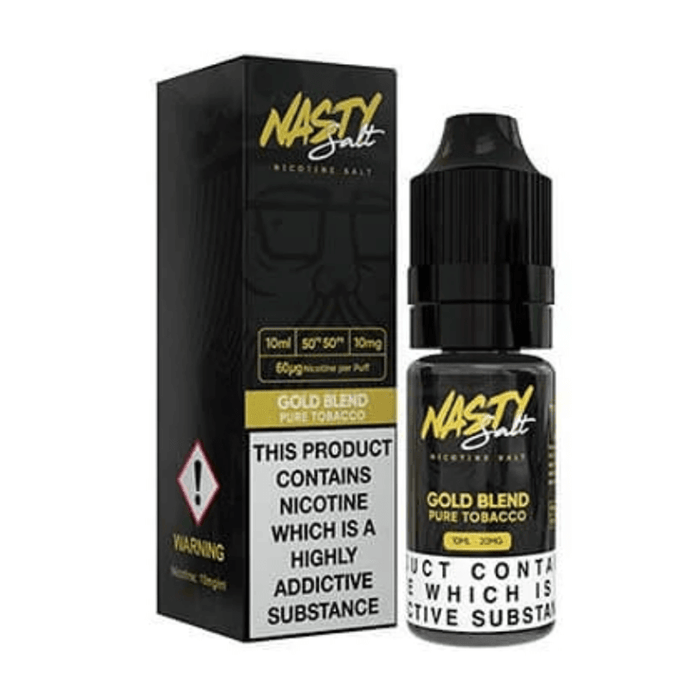 Gold Blend Nic Salt E-Liquid by Nasty Juice 10ml- 5060656820549 - TABlites