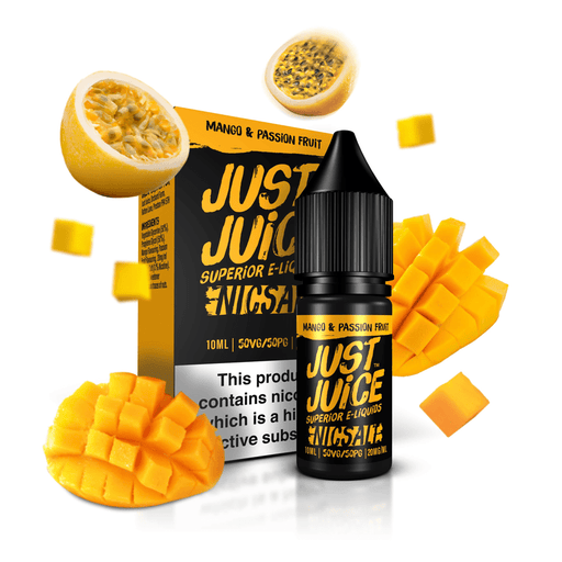 Mango & Passion Fruit Nic Salt E-Liquid by Just Juice 10ml- 5056168859412 - TABlites