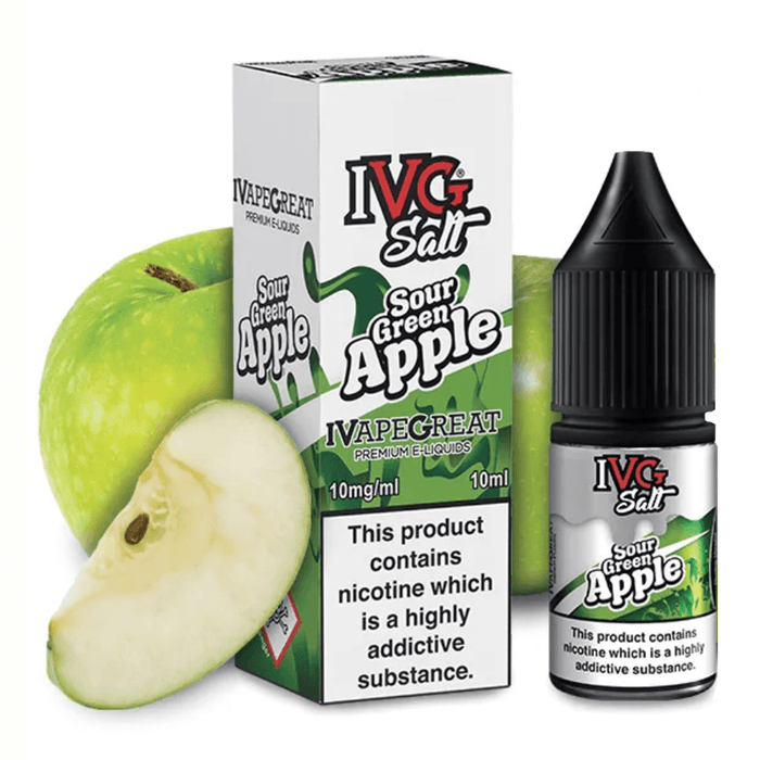 Sour Green Apple Nic Salt E-Liquid by IVG- 5056348071733 - TABlites