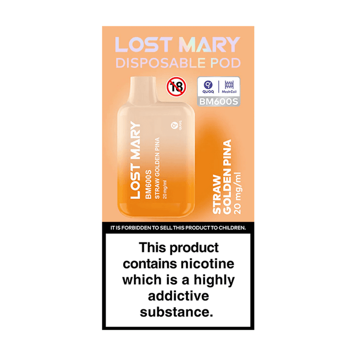 Straw Golden Pina Lost Mary BM600S- 6941976297909 - TABlites