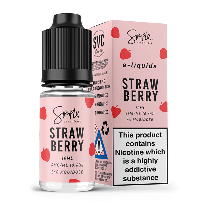 Strawberry E-Liquid by Simple Essentials 50/50 10ml- 5060510512573 - TABlites