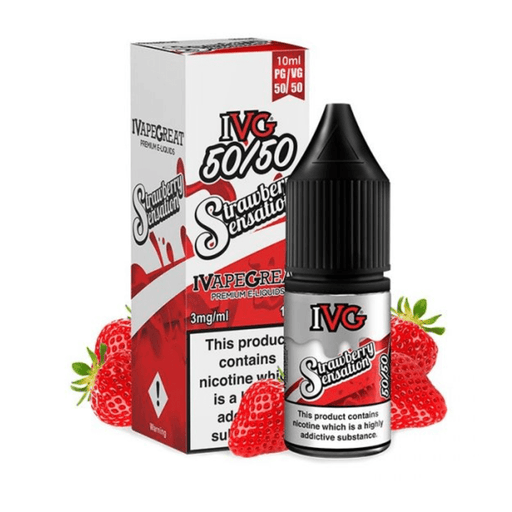 Strawberry Sensation E-Liquid by IVG 50/50- 5056348010381 - TABlites