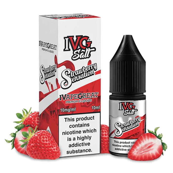 Strawberry Sensation Nic Salt E-Liquid by IVG- 5056348071757 - TABlites