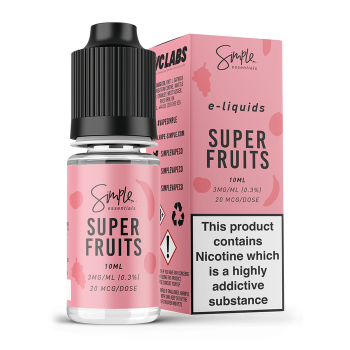 Super-Fruits E-Liquid by Simple Essentials 50/50 10ml- 5060510518469 - TABlites