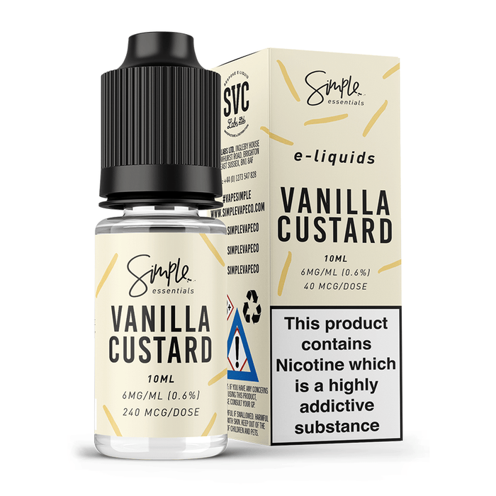 Vanilla Custard E-Liquid by Simple Essentials 50/50 10ml- 5060510512597 - TABlites